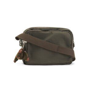 KIPLING Green Nylon Silen Zip Top Crossbody